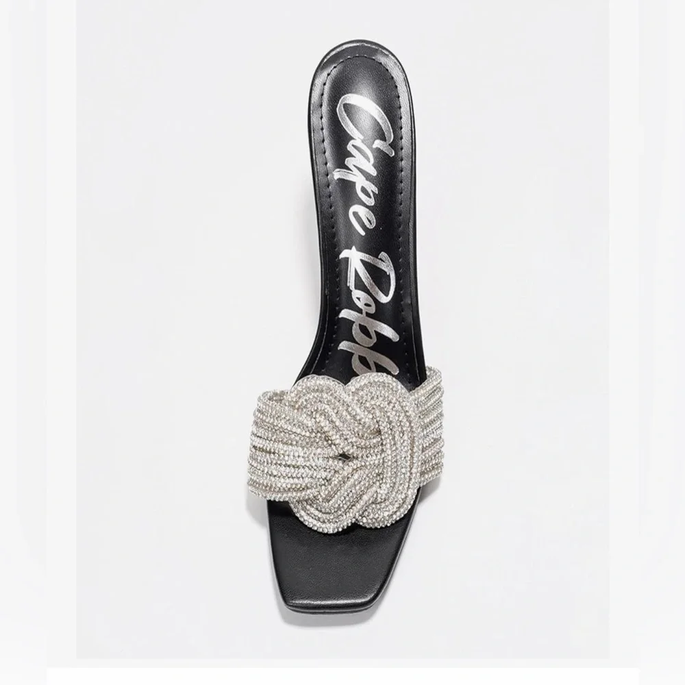 NEW Cape Robbin Stiletto Heels Rhinestone-Embellished Knot & Open Toe (Flynn) 7 - Picture 5 of 8